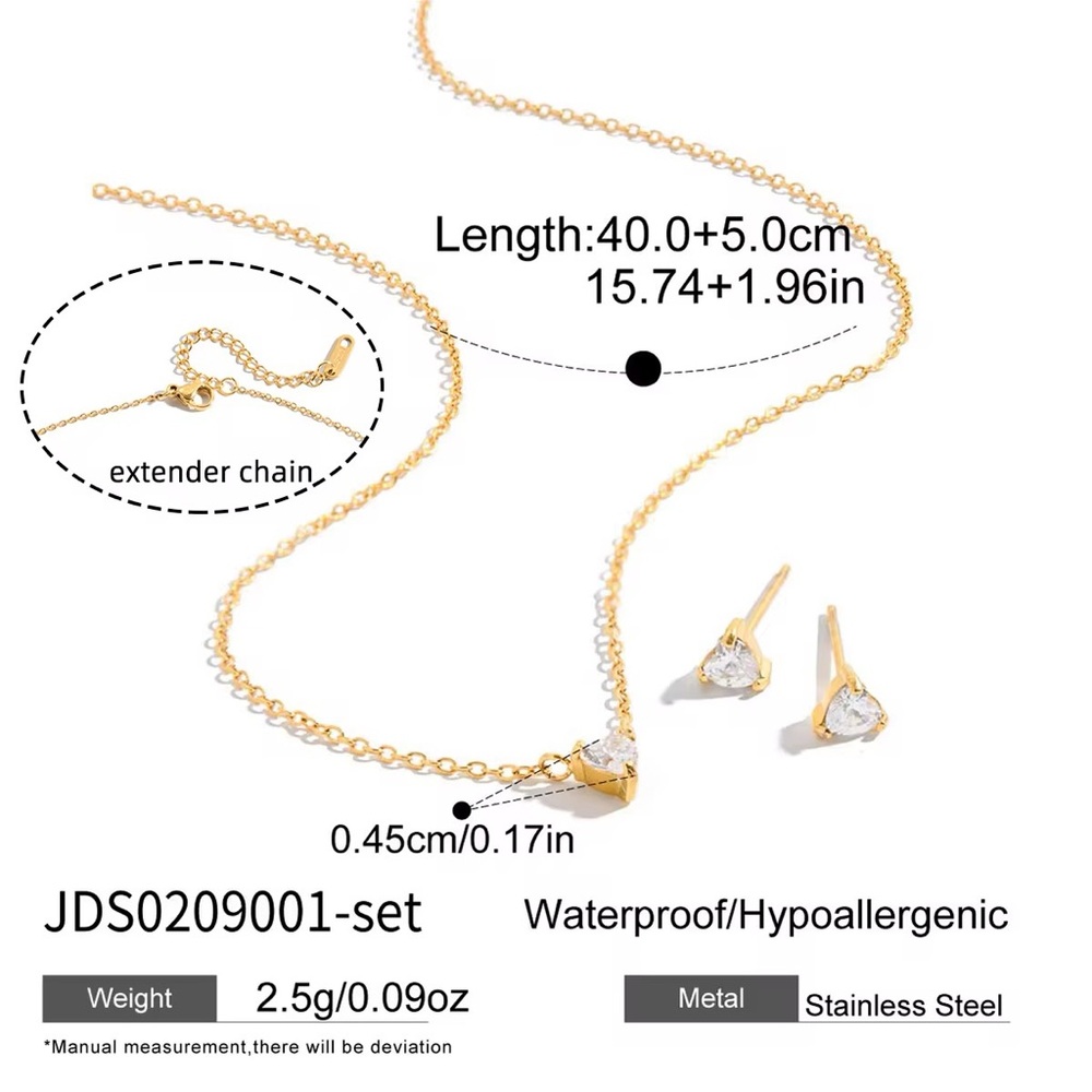 18K Gold Plated Necklace and Earring Set - Picture 8 of 10